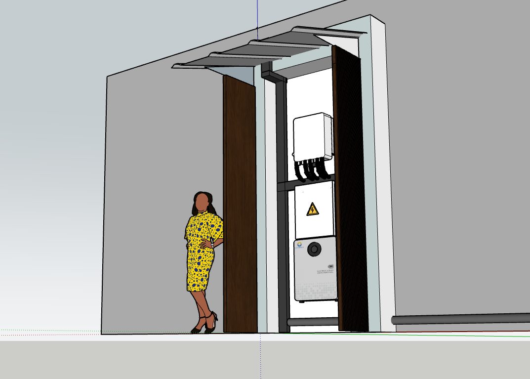 3D planning design of the inverter and battery wall enclosure