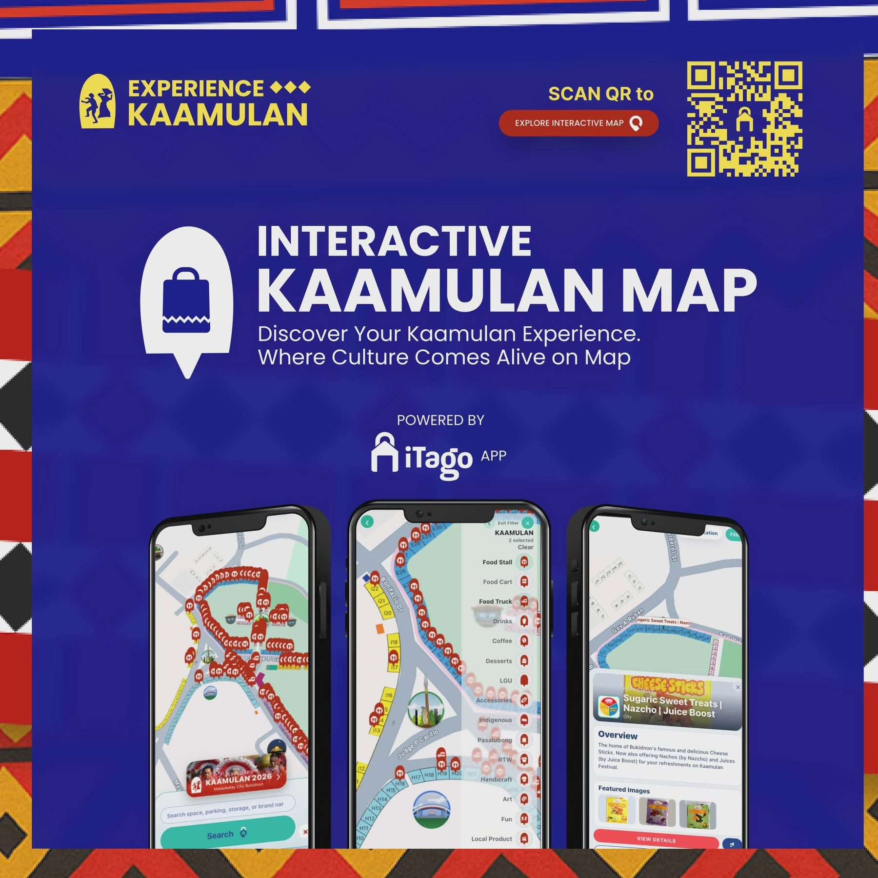Interactive Kaamulan Map app screens