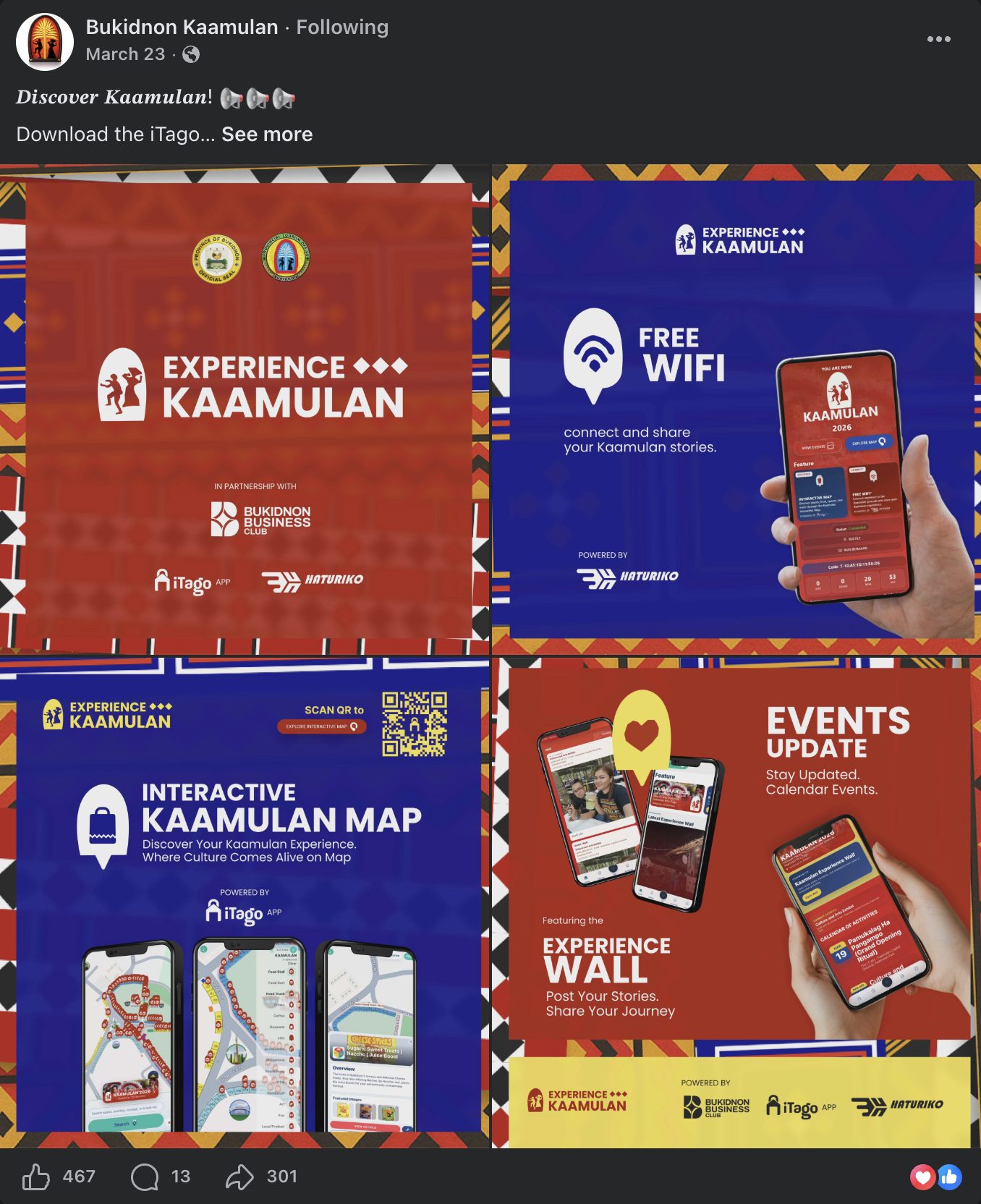 Bukidnon Kaamulan Facebook announcement post